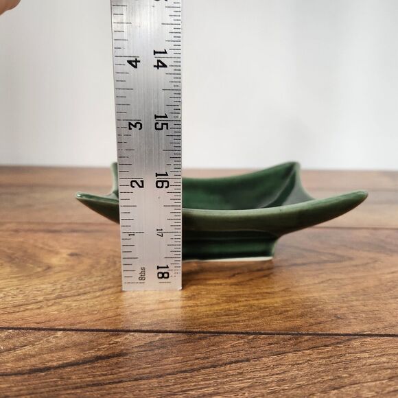 Vintage Green Rectangular Ceramic Dish Marked Ming Art M5 5.5" x 4.25" - Picture 8 of 8